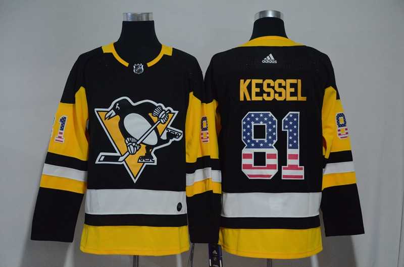 Pittsburgh Penguins #81 Phil Kessel Black USA Flag Adidas Stitched Jersey